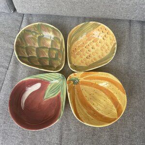 Pfaltzgraff Central Market Individual Salad Bowls Set of 4 Vegetables
